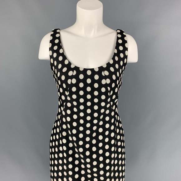 ARMANI COLLEZIONI Black & White Polka Dot Sheath Dress - Picture 2 of 5